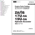 Hitachi ZX17U-5A ZX19U-5A Engine Parts Catalog PABA50-EG1-1