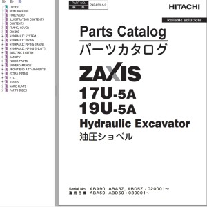 Hitachi ZX17U-5A ZX19U-5A Parts Catalog PABA50-1-3