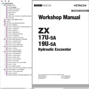 Hitachi ZX17U-5A ZX19U-5A Workshop Manual WABA50-EN-00