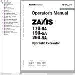 Hitachi ZX17U-5A ZX19U-5A ZX26U-5A Operator’s Manual ENMABA-EN1-4