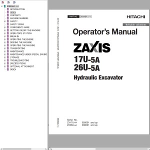 Hitachi ZX17U-5A ZX26U-5A Operator’s Manual ENMABA-1-4