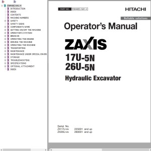 Hitachi ZX17U-5N ZX26U-5N Operator’s Manual ENMABC-NA1-4