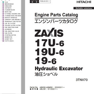 Hitachi ZX17U-6 ZX19U-6 ZX19-6 Engine Parts Catalog PABL50-EG1-1