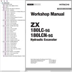 Hitachi ZX180LC-5G ZX180LCN-5G Workshop Manual WDBH-EN-00