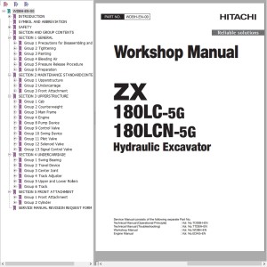 Hitachi ZX180LC-5G ZX180LCN-5G Workshop Manual WDBH-EN-00