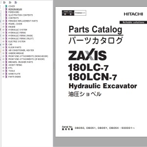 Hitachi ZX180LC-7 ZX180LCN-7 Parts Catalog PDB050-1-1