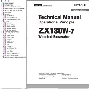 Hitachi ZX180W-7 Technical Manual TOLBN50-EN-00