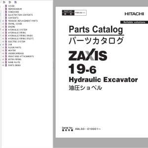 Hitachi ZX19-6 Parts Catalog PABL50-1-1