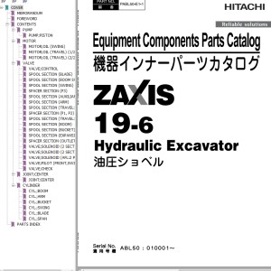 Hitachi ZX19-6 Parts Catalog PABL50-E1-1