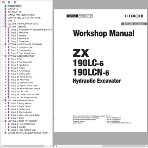 Hitachi ZX190LC-6 ZX190LCN-6 Workshop Manual WDBS50-EN-01