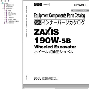 Hitachi ZX190W-5B Parts Catalog PLBB-E1-1