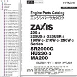 Hitachi ZX200-3 ZX225US-3 ZX225USR-3 ZX190W-3 ZX210W-3 ZX250W-3 Engine Parts Catalog 4HK1-XYSA02-9