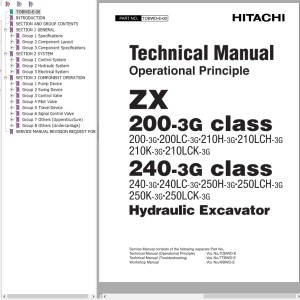 Hitachi ZX200-3G ZX240-3 Class Technical Manual TOBWD-E-00