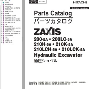 Hitachi ZX200-5A ZX200LC-5A ZX210H-5A ZX210K-5A ZX210LCH-5A ZX210LCK-5A Parts Catalog PDCX-1-3