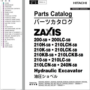 Hitachi ZX200-5B ZX240N-5B Parts Catalog PDCK-1-3