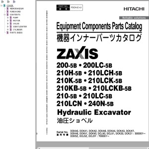 Hitachi ZX200-5B ZX240N-5B Parts Catalog PDCK-E1-3