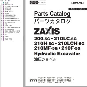 Hitachi ZX200-5G ZX210F-5G Parts Catalog PDCDF0-1-2