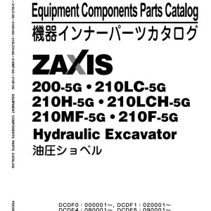 Hitachi ZX200-5G ZX210F-5G Parts Catalog PDCDF0-E1-2