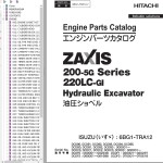 Hitachi ZX200-5G ZX220LC-GL Engine Parts Catalog 6BG1-TRA12-7