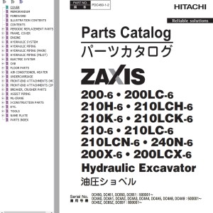 Hitachi ZX200-6 ZX200LCX-6 Parts Catalog PDC450-1-2