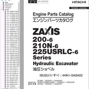 Hitachi ZX200-6 ZX210N-6 ZX225USRLC-6 Engine Parts Catalog 4HK1-XASA02-8