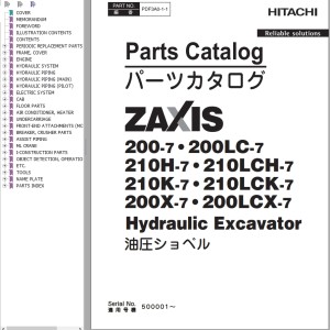 Hitachi ZX200-7 ZX200LCX-7 Parts Catalog PDF3A0-1-1