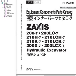 Hitachi ZX200-7 ZX200LCX-7 Parts Catalog PDF3A0-E1-1