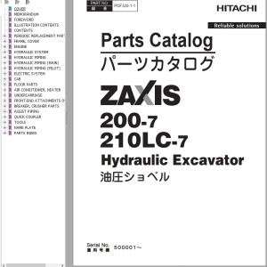 Hitachi ZX200-7 ZX210LC-7 Parts Catalog PDF320-1-1