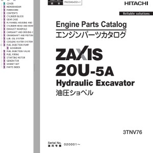 Hitachi ZX20U-5A Engine Parts Catalog PACDA0-EG1-1