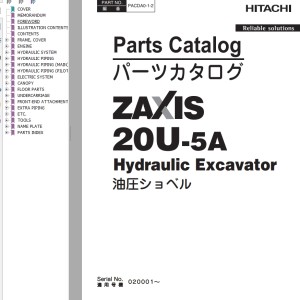 Hitachi ZX20U-5A Parts Catalog PACDA0-1-2