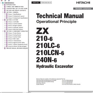 Hitachi ZX210-6 ZX210LC-6 ZX210LCN-6 ZX240N-6 Technical Manual TODC450-EN-01