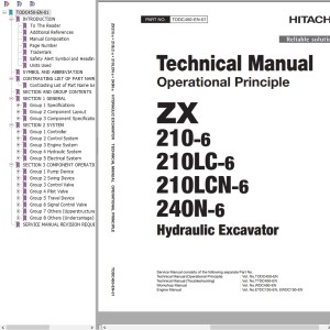 Hitachi ZX210-6 ZX240N-6 Technical Manual TODC450-EN-01