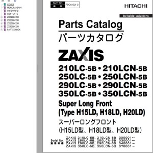 Hitachi ZX210LC-5B ZX350LCN-5B Parts Catalog PDCA-SL1-2