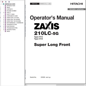 Hitachi ZX210LC-5G Operator's Manual ENMDCE-SL1-2(ID)