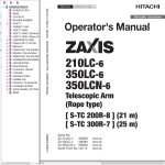 Hitachi ZX210LC-6 ZX350LC-6 ZX2350LCN-6 Operator's Manual ENMDDQ-RTBH2-4