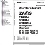 Hitachi ZX210LC-6 ZX350LC-6 ZX350LCN-6 Operator's Manual ENMDDQ-RTBH2-4
