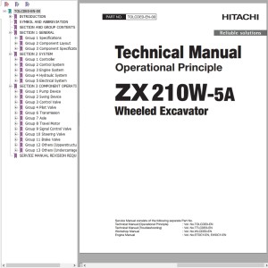 Hitachi ZX210W-5A Technical Manual TOLCDE0-EN-00