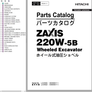 Hitachi ZX220W-5B Parts Catalog PLCA-1-1