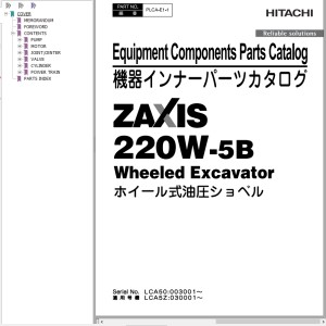 Hitachi ZX220W-5B Parts Catalog PLCA-E1-1