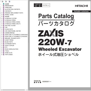 Hitachi ZX220W-7 Parts Catalog PLCF50-1-2