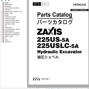 Hitachi ZX225US-5A ZX225USLC-5A Parts Catalog PDFU90-1-1