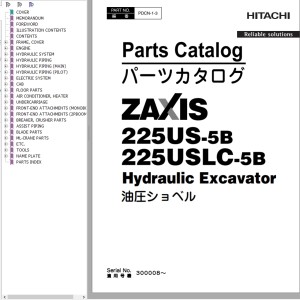 Hitachi ZX225US-5B ZX225USLC-5B Parts Catalog PDCN-1-3