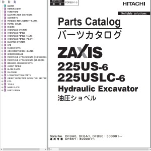 Hitachi ZX225US-6 ZX225USLC-6 Parts Catalog PDFB50-1-5