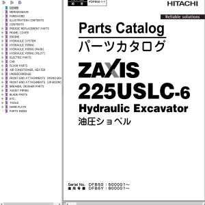Hitachi ZX225USLC-6 Parts Catalog PDFB50-1-1