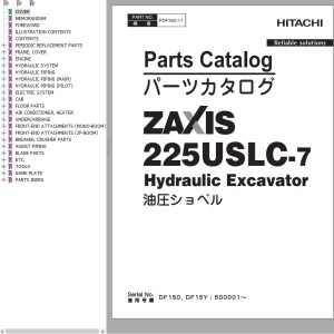 Hitachi ZX225USLC-7 Parts Catalog PDF150-1-1