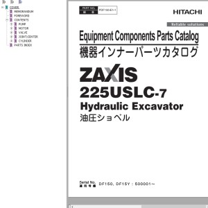Hitachi ZX225USLC-7 Parts Catalog PDF150-E1-1