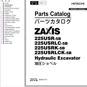 Hitachi ZX225USR-5B ZX225USRLC-5B ZX225USRK-5B ZX225USRLCK-5B Parts Catalog PDCQ-1-2