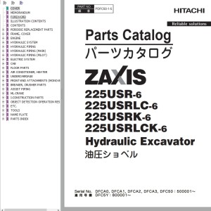 Hitachi ZX225USR-6 ZX225USRLC-6 ZX225USRK-6 ZX225USRLCK-6 Parts Catalog PDFB50-1-5