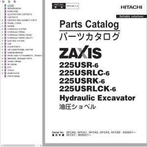 Hitachi ZX225USR-6 ZX225USRLC-6 ZX225USRK-6 ZX225USRLCK-6 Parts Catalog PDFC50-1-2