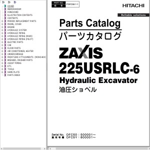 Hitachi ZX225USRLC-6 Parts Catalog PDFC50-1-1
